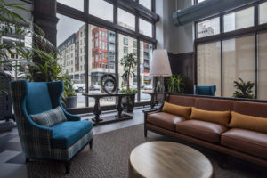 Apartments for rent in Center City originally a showroom and assembly plant for Packard Motors