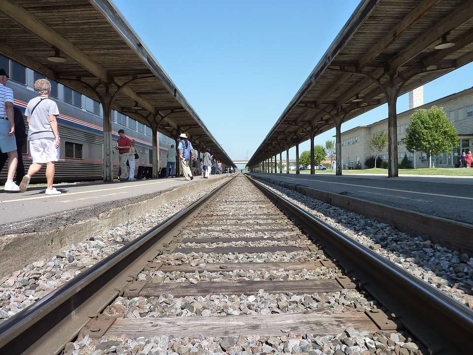 railroad tracks and train station near Philadelphia, PA 